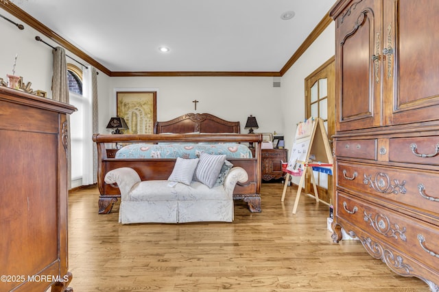 2 Shady Oak Ct, Millstone, NJ 08535 - bedroom featuring crown molding, light wood finished floors, and recessed lighting
