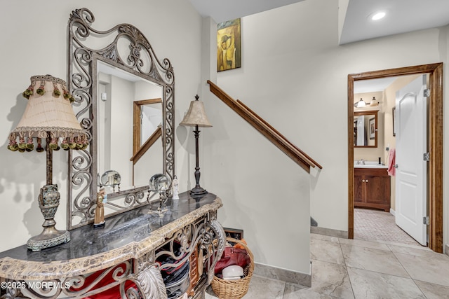 2 Shady Oak Ct, Millstone, NJ 08535 - stairway featuring baseboards