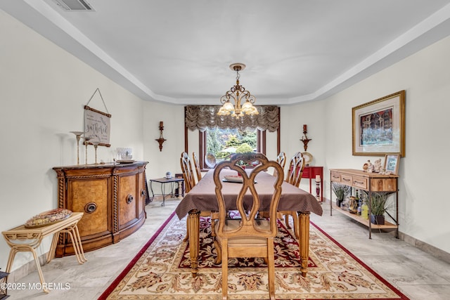 2 Shady Oak Ct, Millstone, NJ 08535 - dining space featuring a chandelier and a tray ceiling
