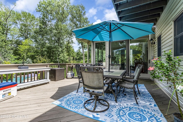 2 Shady Oak Ct, Millstone, NJ 08535 - wooden terrace featuring outdoor dining space