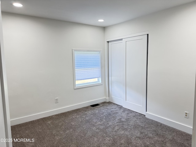 17 Mayfair Ct, Brick, NJ 08723 - unfurnished bedroom with dark colored carpet, recessed lighting, and a closet
