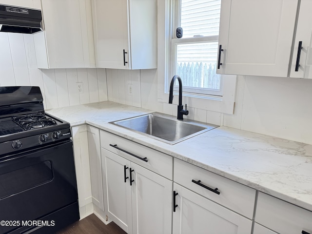 17 Mayfair Ct, Brick, NJ 08723 - kitchen with gas stove, extractor fan, white cabinets, and backsplash