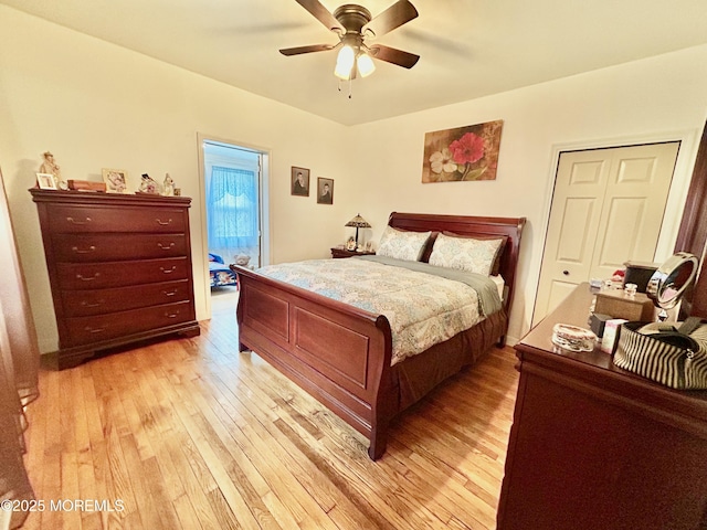 38 Crescent St, Keansburg, NJ 07734 - bedroom with light wood-style floors and a ceiling fan