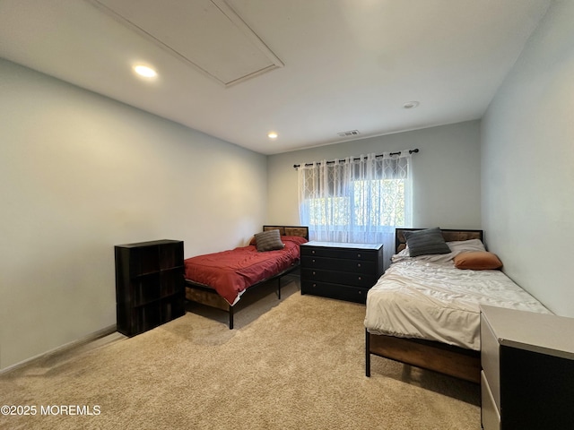 148 Delaware Trl, Lakewood, NJ 08701 - bedroom with light carpet, recessed lighting, and attic access