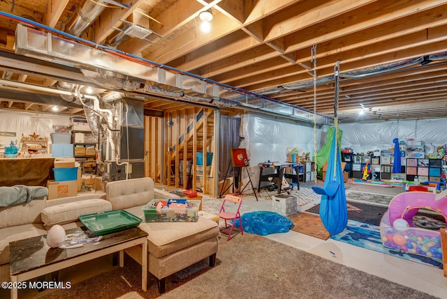 107 Sandpiper Ln, Little Egg Harbor, NJ 08087 - unfinished basement featuring stairway