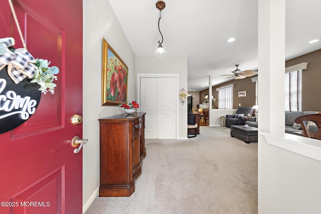 45 Marigold Ln, Little Egg Harbor, NJ 08087 - carpeted foyer with ceiling fan and recessed lighting