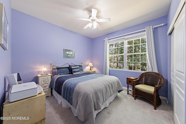 45 Marigold Ln, Little Egg Harbor, NJ 08087 - bedroom featuring light carpet and a ceiling fan