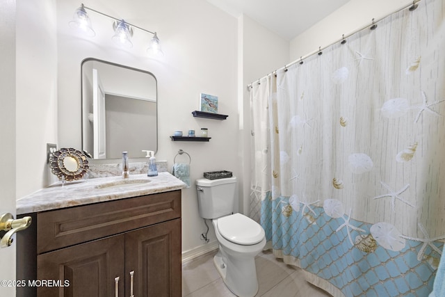 45 Marigold Ln, Little Egg Harbor, NJ 08087 - full bath with vanity, tile patterned floors, and curtained shower