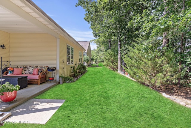 45 Marigold Ln, Little Egg Harbor, NJ 08087 - view of grassy yard with an outdoor living space and a patio area
