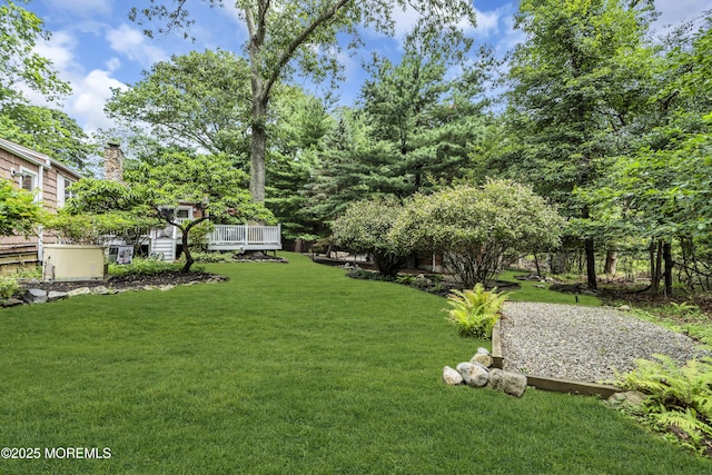14 Copperfield Ct, Eatontown, NJ 07724 - view of grassy yard featuring a wooden deck