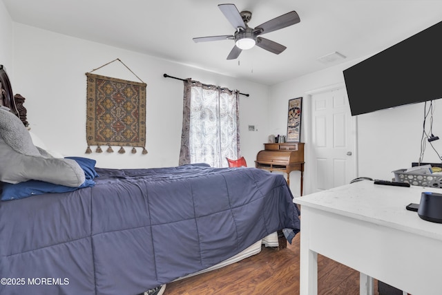 13 Locust St, Highlands, NJ 07732 - bedroom featuring dark wood finished floors and ceiling fan
