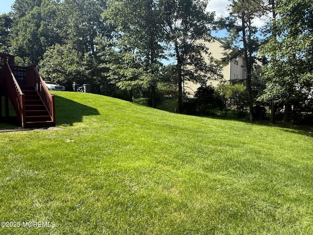 67 Erin Dr, Jackson, NJ 08527 - view of grassy yard featuring stairway