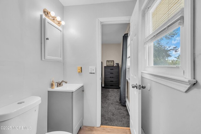 301 6th St, Waretown, NJ 08758 - bathroom with vanity and wood finished floors