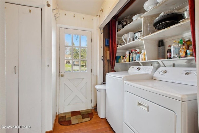 23 Clinton Dr, Manalapan, NJ 07726 - washroom featuring washer and clothes dryer and light wood-style floors