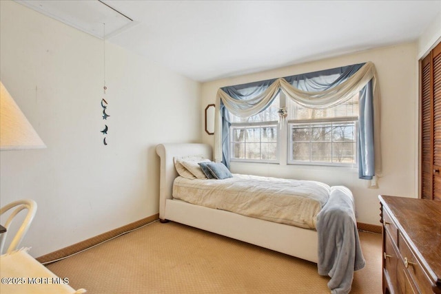 23 Clinton Dr, Manalapan, NJ 07726 - carpeted bedroom with attic access and baseboards