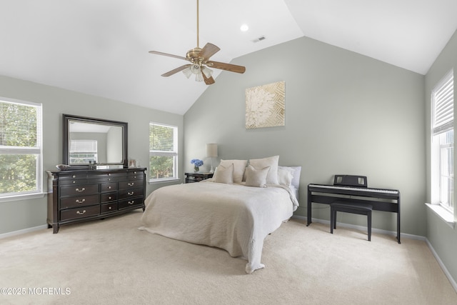 6 Kindling Way, Jackson, NJ 08527 - bedroom with light carpet, high vaulted ceiling, and ceiling fan