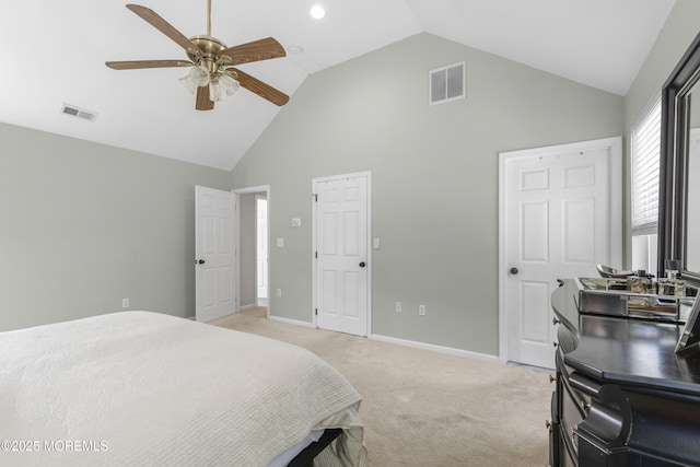 6 Kindling Way, Jackson, NJ 08527 - bedroom featuring high vaulted ceiling, light carpet, a desk, and a ceiling fan