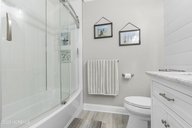 6 Kindling Way, Jackson, NJ 08527 - bathroom featuring vanity, shower / bath combination with glass door, and wood finished floors