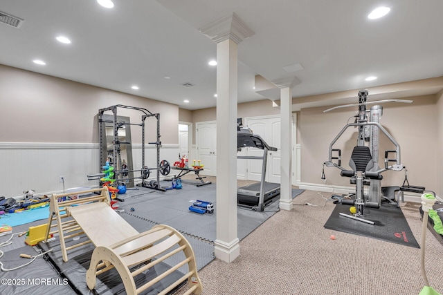 9 Withers Ln, Atlantic Highlands, NJ 07716 - workout area featuring recessed lighting and ornate columns