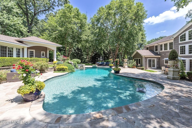 9 Withers Ln, Atlantic Highlands, NJ 07716 - outdoor pool with a patio and french doors