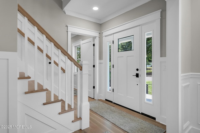 515 Atlantic Ave, Middletown, NJ 07748 - entrance foyer with stairway, plenty of natural light, and wood finished floors