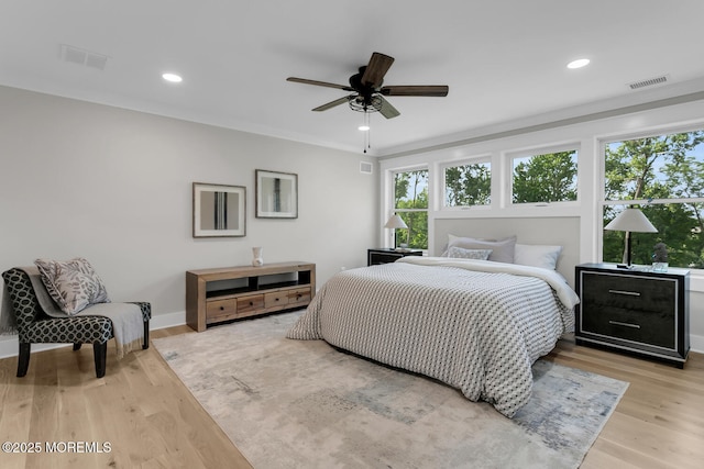 515 Atlantic Ave, Middletown, NJ 07748 - bedroom with light wood finished floors, recessed lighting, and ceiling fan
