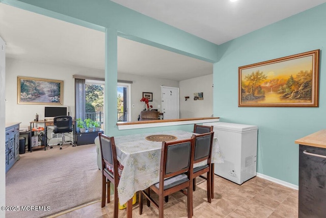 4511 Birchwood Ct, North Brunswick, NJ 08902 - dining room featuring a desk and baseboards