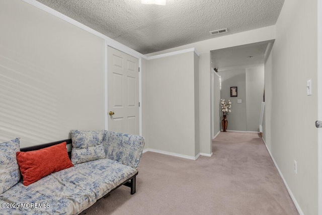 4511 Birchwood Ct, North Brunswick, NJ 08902 - sitting room with a textured ceiling and light colored carpet