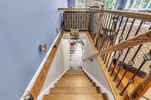 156 Magnolia Ln, Middletown, NJ 07748 - stairs featuring wood finished floors and plenty of natural light