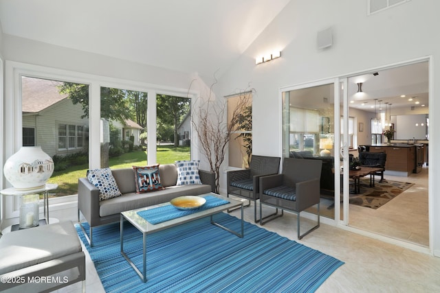 1714 Buttonwood Ave, Toms River, NJ 08755 - living room featuring high vaulted ceiling