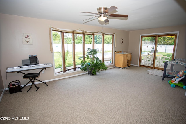 36 Cori St, Parlin, NJ 08859 - home office with light colored carpet, plenty of natural light, and a ceiling fan