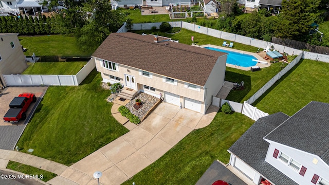 36 Cori St, Parlin, NJ 08859 - aerial perspective of suburban area featuring a pool
