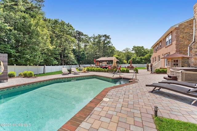 26 N Boston Rd, Jackson, NJ 08527 - view of pool featuring a gazebo, a patio area, and a fenced backyard