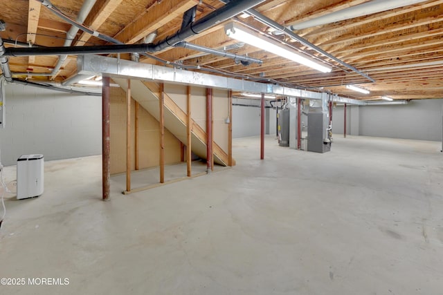 305 11th Ave, Spring Lake Heights, NJ 07762 - unfinished basement with water heater and heating unit
