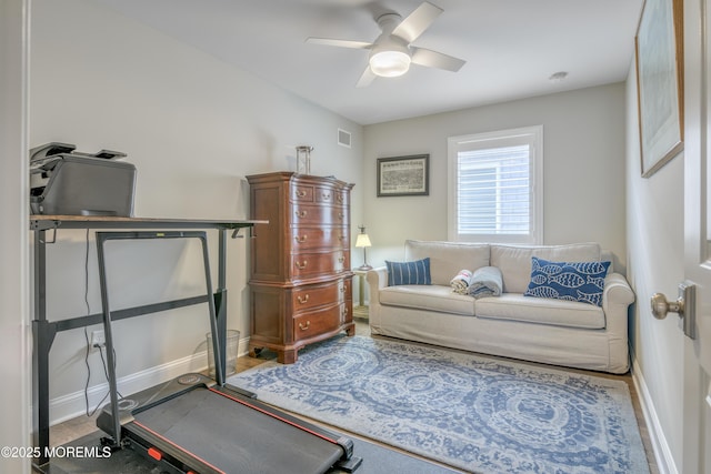 26 9th Ave Unit 105, Ortley Beach, NJ 08751 - interior space featuring ceiling fan and baseboards