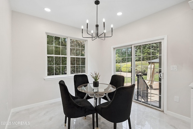 2 Muirwood Ct, Jackson, NJ 08527 - dining area with a chandelier and recessed lighting