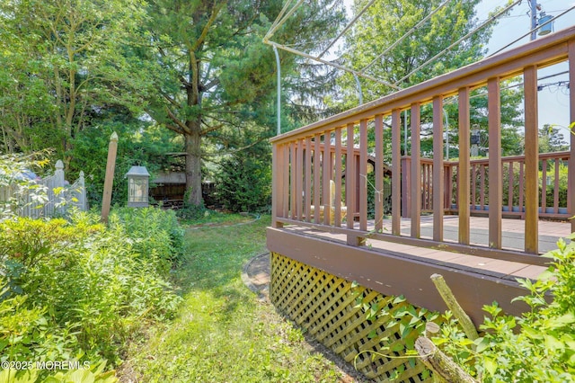 18 Holly St, Rumson, NJ 07760 - view of yard featuring a wooden deck