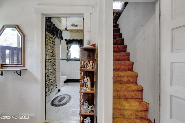 18 Holly St, Rumson, NJ 07760 - staircase featuring tile patterned floors