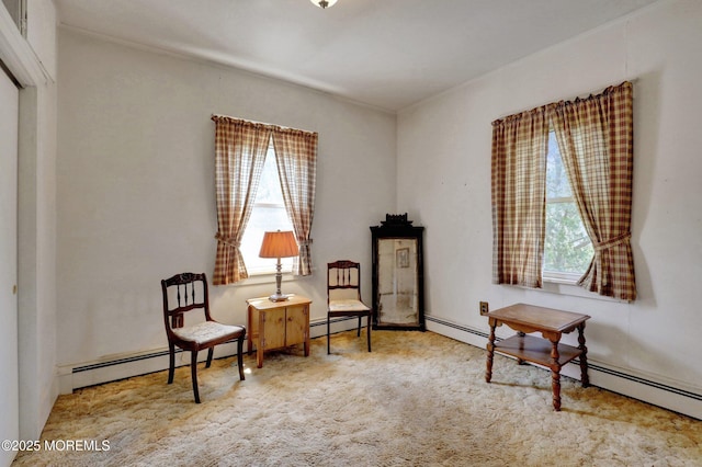 18 Holly St, Rumson, NJ 07760 - living area featuring baseboard heating and carpet floors