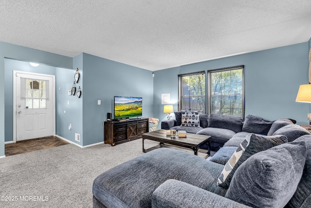 1002 Morning Glory Ct, Jackson, NJ 08527 - carpeted living area featuring a textured ceiling and baseboards