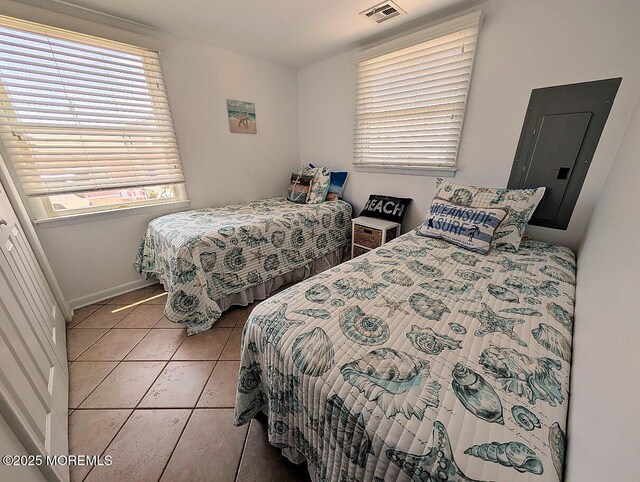 215 Harbor Dr, Lavallette, NJ 08735 - bedroom featuring light tile patterned flooring and electric panel
