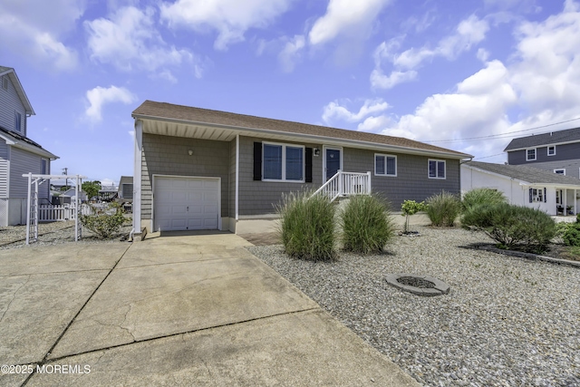 813 Tiller Dr, Forked River, NJ 08731 - ranch-style home with an attached garage, driveway, and roof with shingles