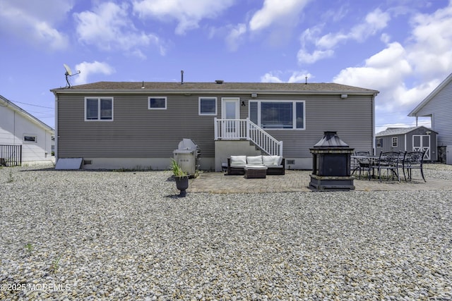 813 Tiller Dr, Forked River, NJ 08731 - back of property with a patio area and outdoor lounge area