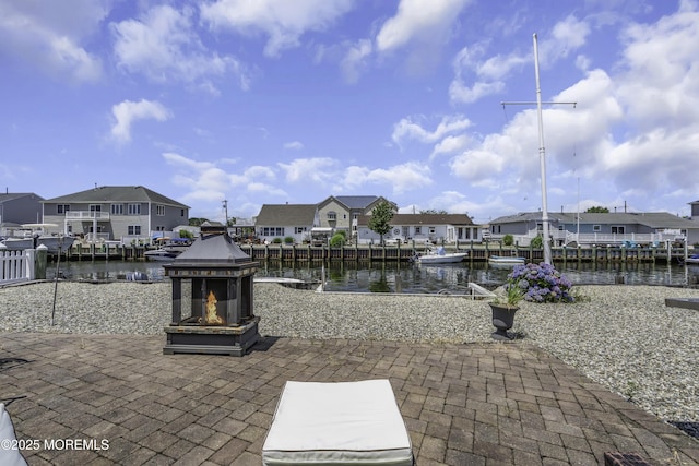 813 Tiller Dr, Forked River, NJ 08731 - view of patio featuring a residential view and a water view