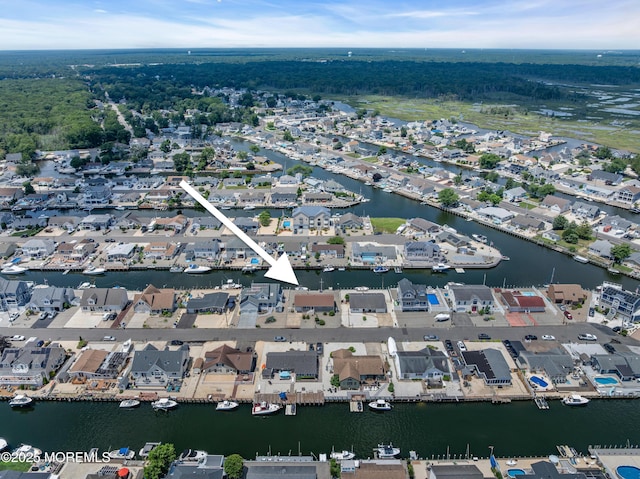 813 Tiller Dr, Forked River, NJ 08731 - aerial view of property's location featuring a nearby body of water and nearby suburban area