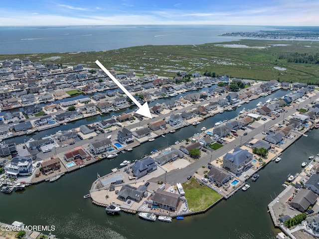 813 Tiller Dr, Forked River, NJ 08731 - aerial overview of property's location featuring a nearby body of water and nearby suburban area