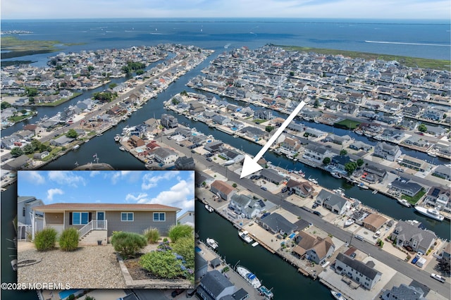 813 Tiller Dr, Forked River, NJ 08731 - aerial perspective of suburban area with a large body of water