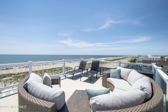 209 E 20th St, Long Beach Twp, NJ 08008 - view of patio / terrace with an outdoor hangout area and view of water and beach