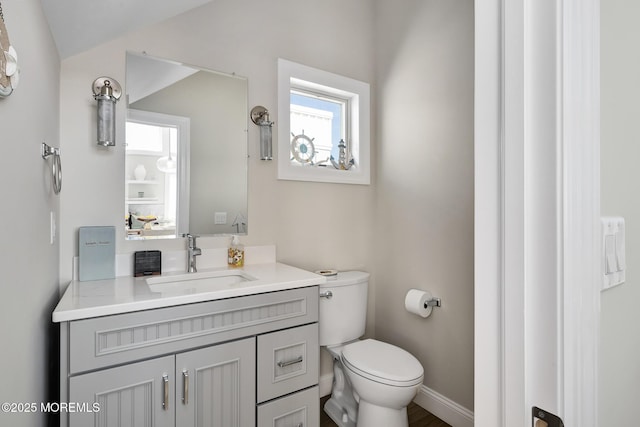 209 E 20th St, Long Beach Twp, NJ 08008 - half bathroom with vanity and vaulted ceiling