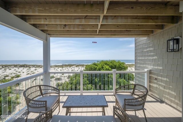 209 E 20th St, Long Beach Twp, NJ 08008 - balcony featuring view of water and beach